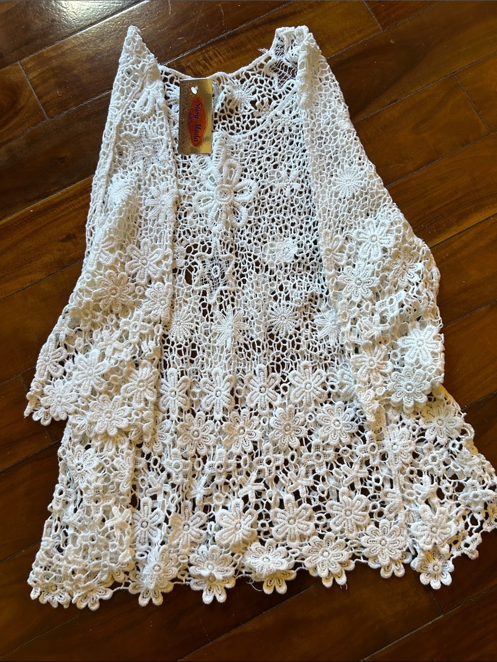 Boho Crochet Lace White Top